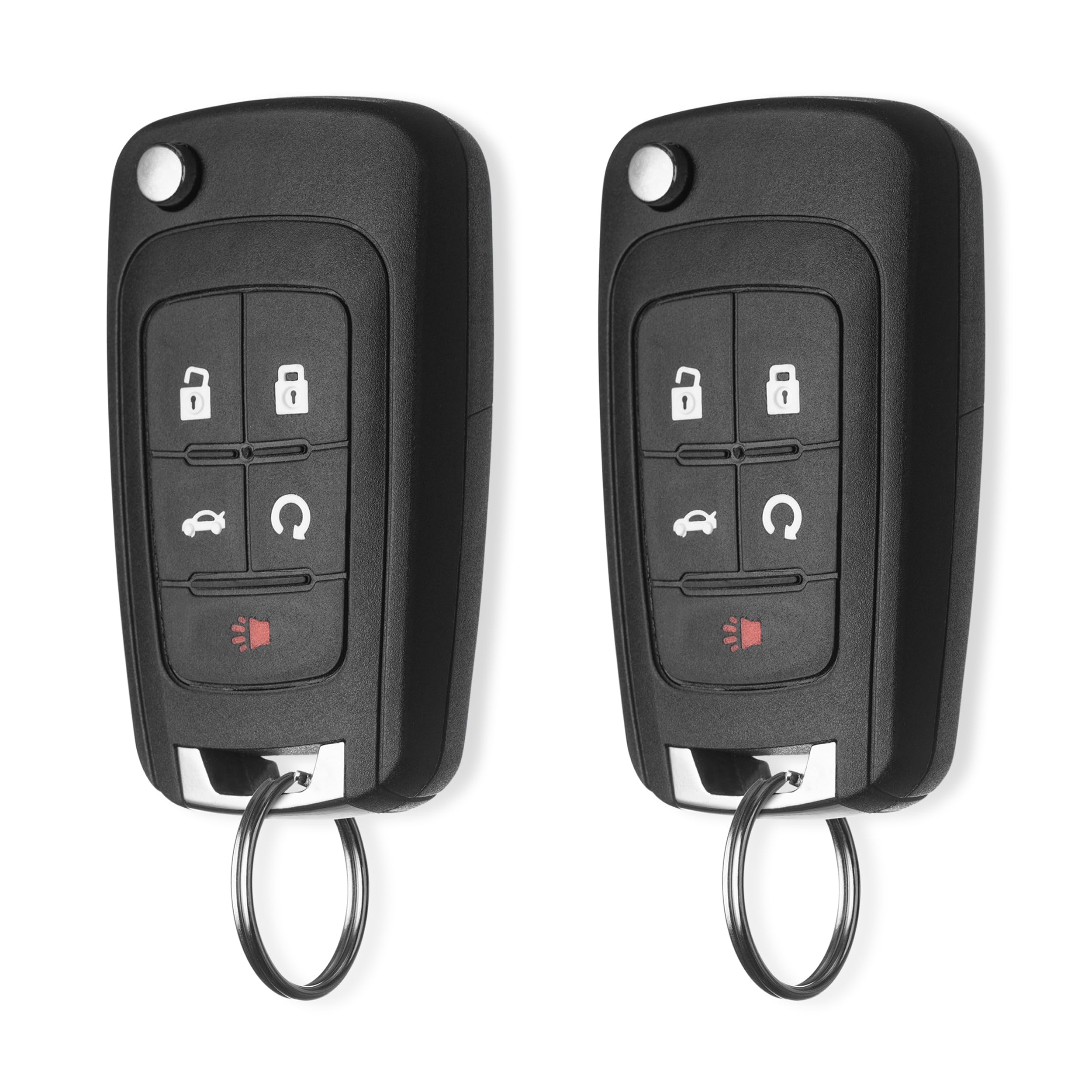 FOBTEK Flip Key Fob Keyless Entry Remote for Chevy Equinox Impala Camaro Buick Encore Replacement for OHT01060512, 13504199 (for ID46, 5-Button)
